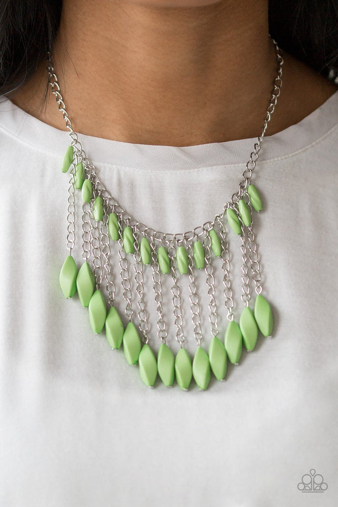 venturous vibes green necklace, paparazzi accessories, lime green necklace