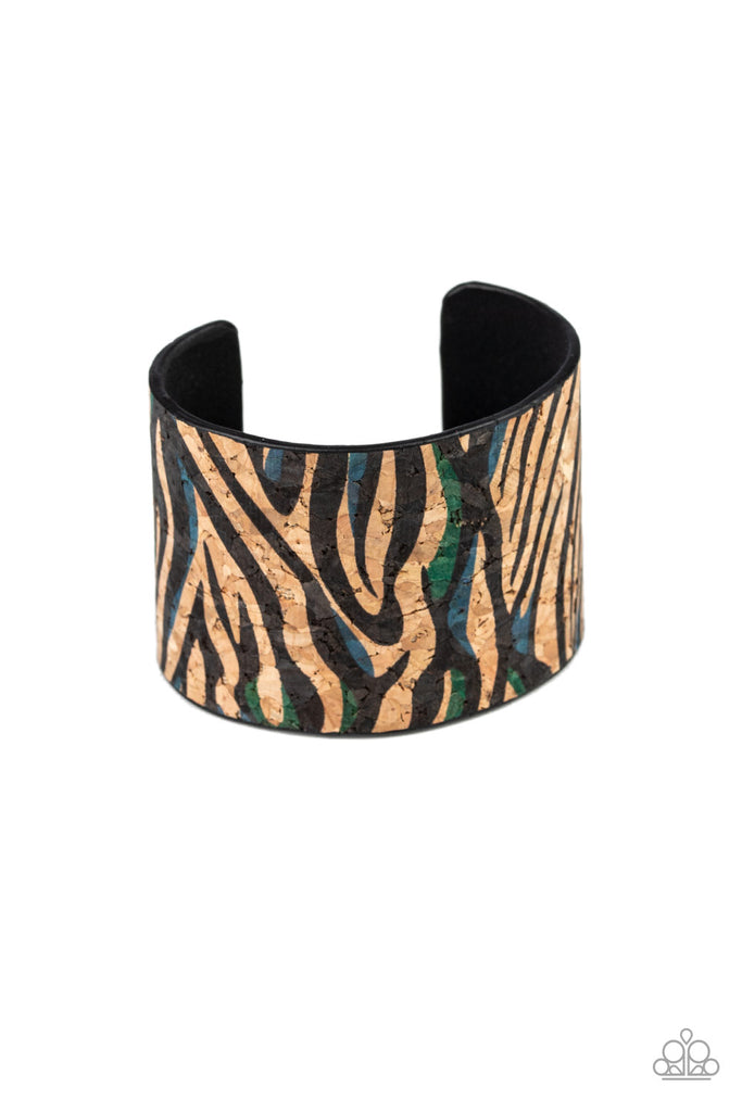 Show Your True Stripes - Blue Paparazzi Accessories, cork bracelet