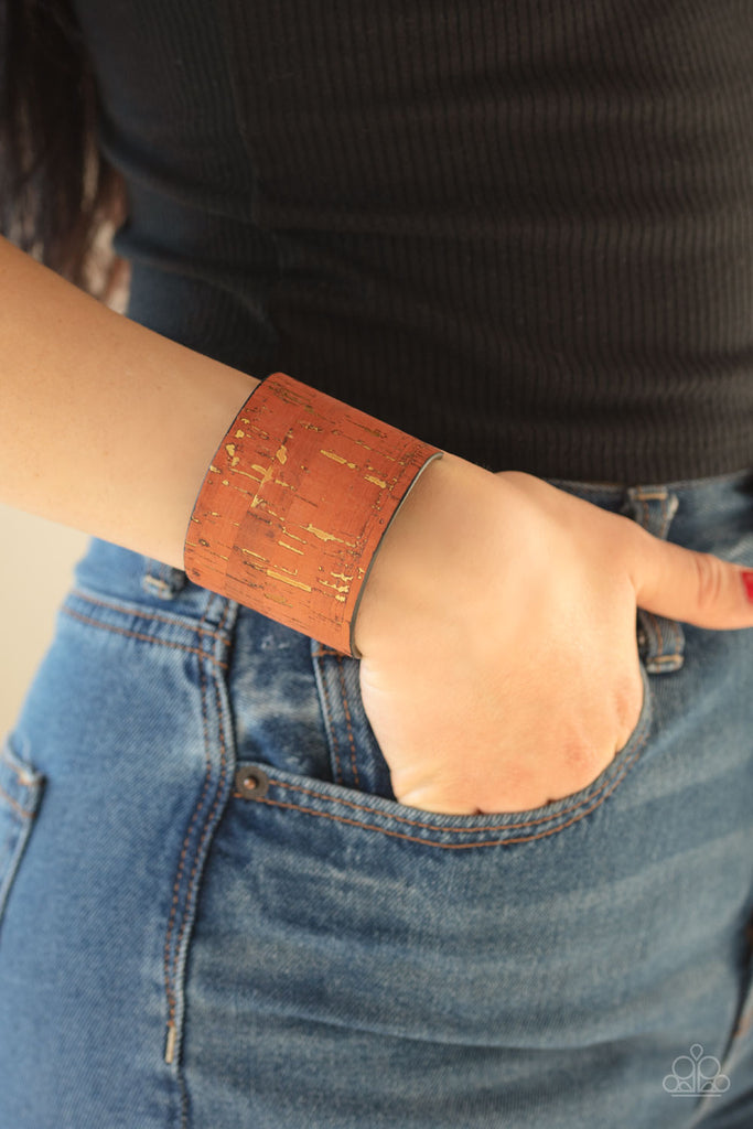 Up To Scratch - Orange "Cork Bracelet" Paparazzi Accessories